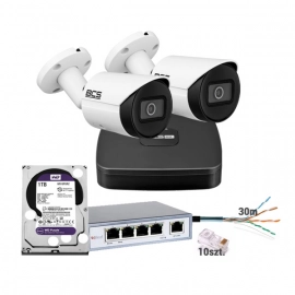 Zestaw MBS-BCS1 do zewnętrznego monitoringu IP 2Mpx rejestrator 4 kanałowy 2 kamery