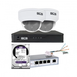 Zestaw MBS-BCS9 do zewnętrznego monitoringu IP BCS Point 2Mpx rejestrator 4 kanałowy 2 kamery