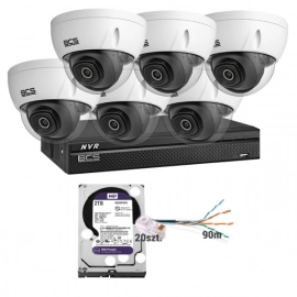 Zestaw MBS-BCS14 do zewnętrznego monitoringu IP BCS Line 2Mpx rejestrator 8 kanałowy 6 kamer PoE