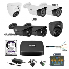 Zestaw MBS-BCS19 do zewnętrznego monitoringu 5w1 BCS Line 2Mpx rejestrator 4 kanałowy 3 kamery