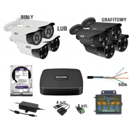 Zestaw MBS-BCS24 do zewnętrznego monitoringu 5w1 BCS Line 5Mpx rejestrator 4 kanałowy 4 kamery