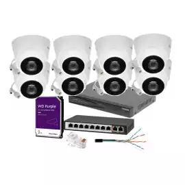 Zestaw MBS-HIK4 do zewnętrznego monitoringu IP Hikvision 2Mpx rejestrator 8 kanałowy 8 kamer