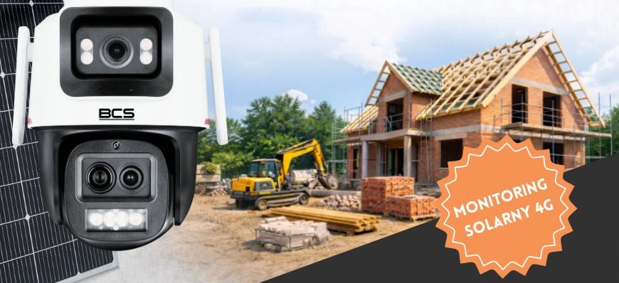 Kamera solarna na działkę i budowę bez prądu - zestawy 4G BCS Line