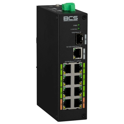 BCS-L-SP08E01G-1SFP BCS Line switch PoE 9 portowy (8x RJ45 PoE, 1x SFP)