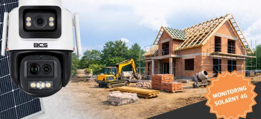 Kamera solarna na działkę i budowę bez prądu - zestawy 4G BCS Line